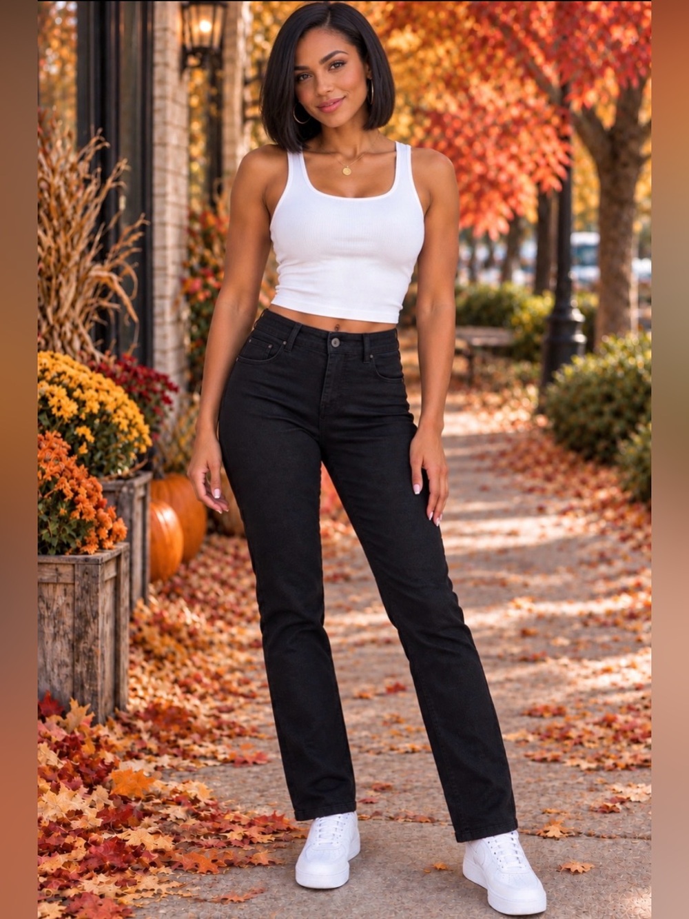 J Brand Black Coated Skinny High-Rise Straight Leg Faux Front Pockets